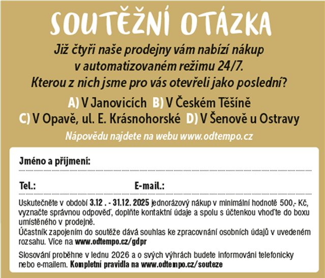 Soutěžní kupon (vzor)